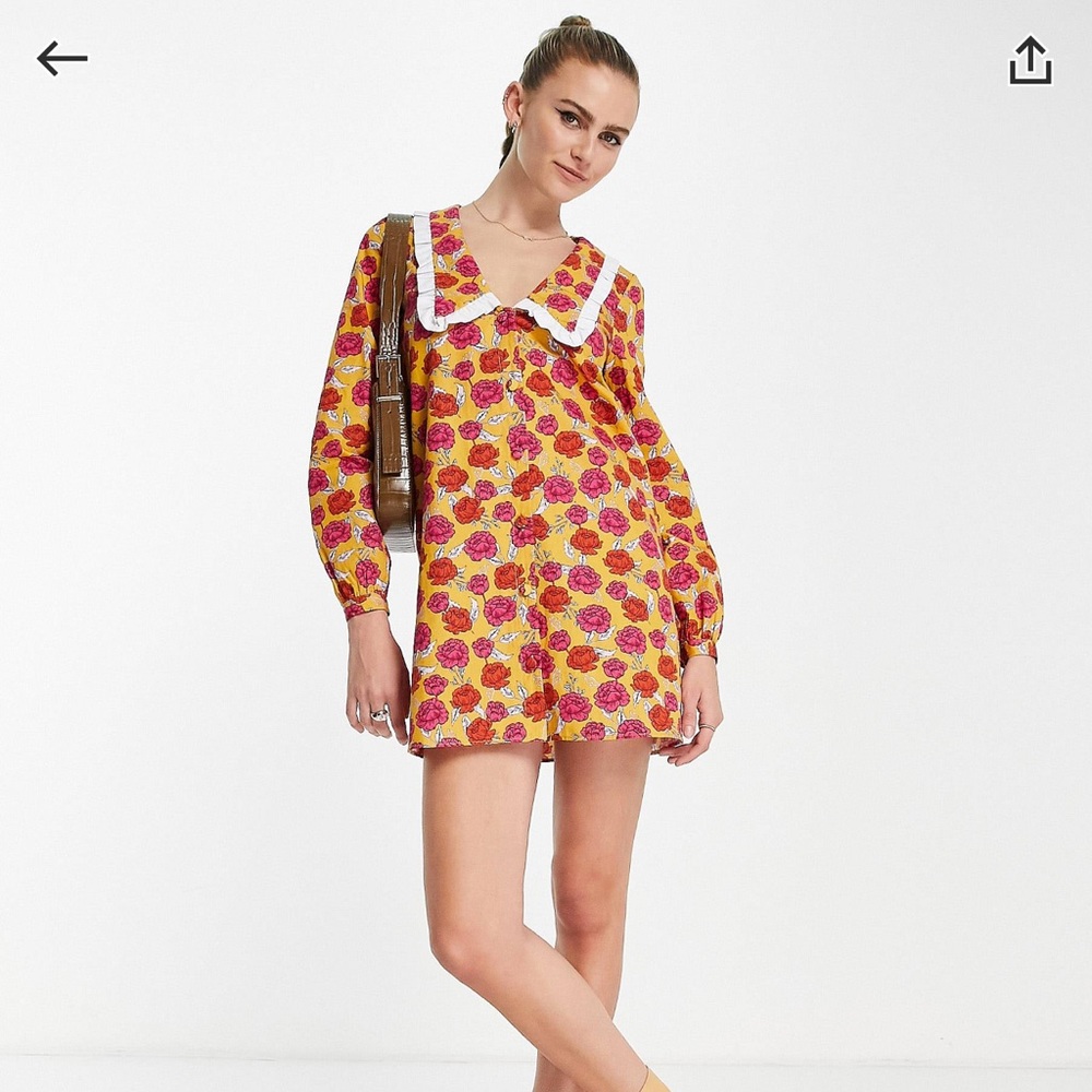 never fully dressed oversized collar mini dress